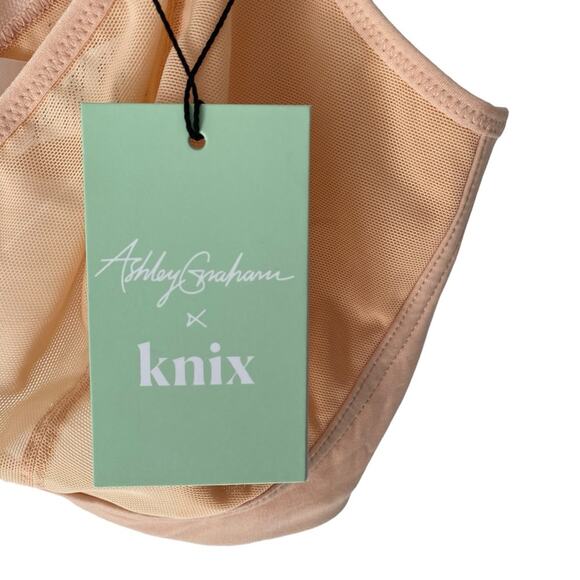 Knix x Ashley Graham Your Mesh Bra NWTs Size XL Wireless Peony Peachy Nude - Picture 3 of 8